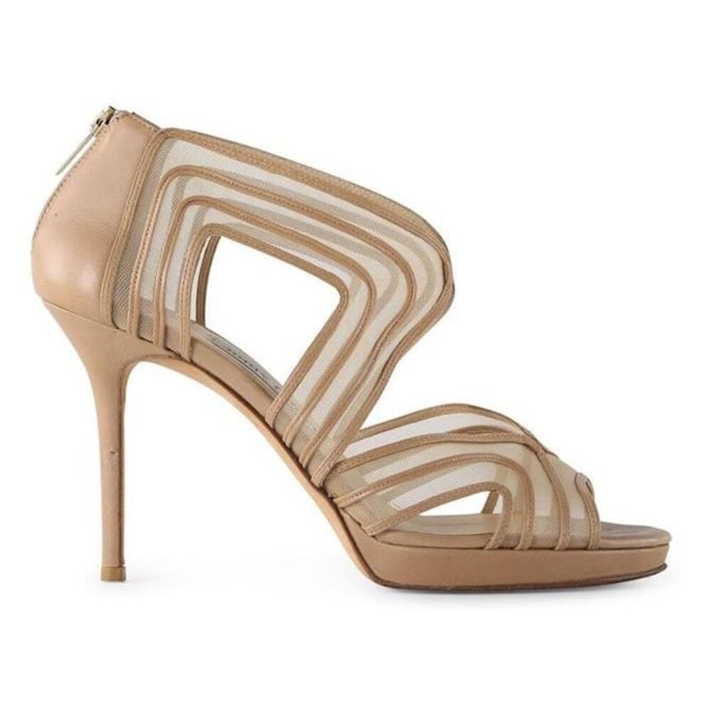 Jimmy Choo Nude Nappa Heels Size 37 - Picture 2 of 8